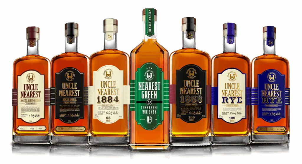 Uncle Nearest whiskey bottles representing legacy and storytelling in business, yourcreativecatalyst.com